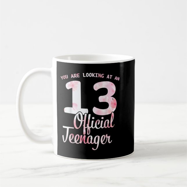13 Birthday Official Teenager Girl 13yr Math 13th  Coffee Mug (Left)