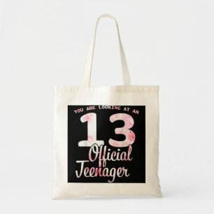 13 Birthday Official Teenager Girl 13yr Math 13th  Tote Bag