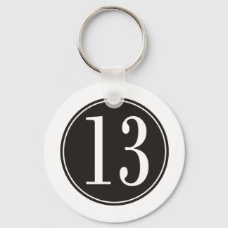#13 Black Circle (front) Key Ring