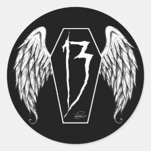 13 Caskets Classic Round Sticker