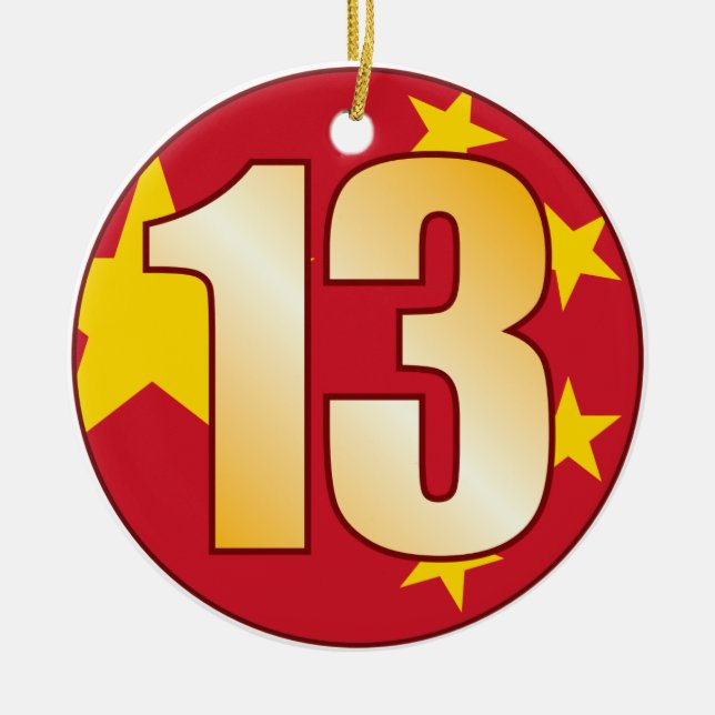 13 CHINA Gold Ceramic Tree Decoration (Front)