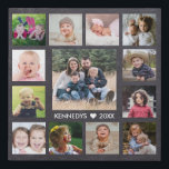13 Family Photo Collage Create Your Own Chalkboard Faux Canvas Print<br><div class="desc">Create your own photo collage  faux wrapped canvas print with 13 of your favourite pictures on a Chalkboard background.Personalise with family name and established date.</div>