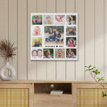 13 Family Photo Collage Create Your Own Faux Canvas Print<br><div class="desc">Create your own photo collage  faux wrapped canvas print with 13 of your favourite pictures on a white background.Personalise with family name and established date.</div>