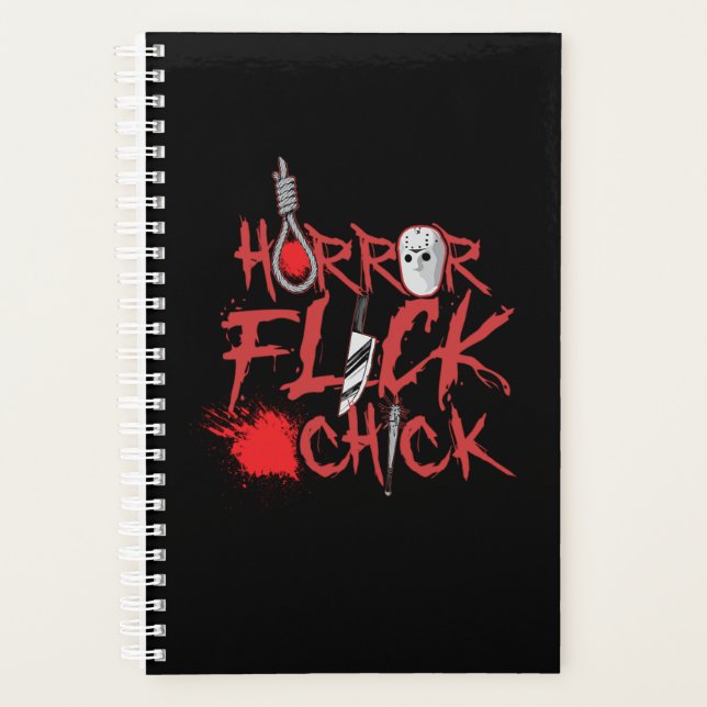 13.Horror Movie Horror Flick Chick Knife Hockey Ma Planner (Front)