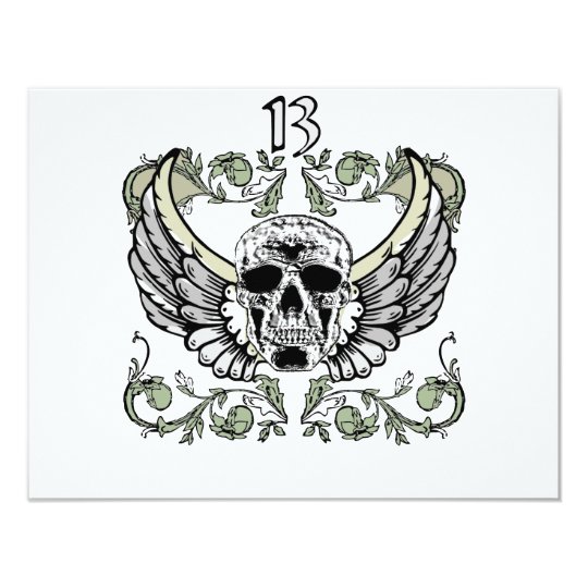 13 Hour Skull Clock Pattern Card