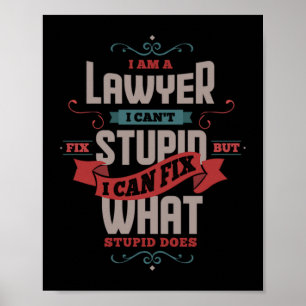 13.I Am A Lawyer I Cant Fix Stupid But Can Fix Wha Poster