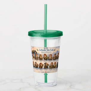 13 Icelandic Yule Lads Christmas in Iceland Acrylic Tumbler