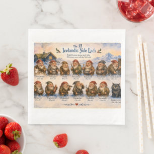 13 Icelandic Yule Lads Christmas in Iceland Napkin