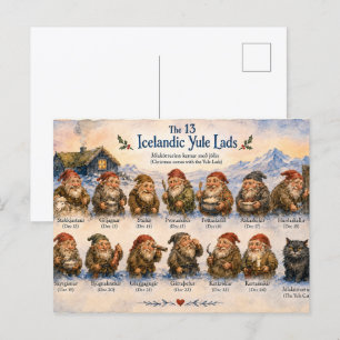 13 Icelandic Yule Lads Christmas in Iceland Postcard