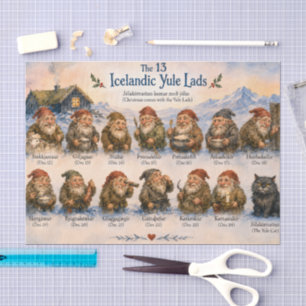 13 Icelandic Yule Lads Christmas in Iceland Tissue Paper
