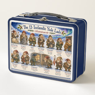 13 Icelandic Yule Lads Christmas reykjavik Metal Lunch Box