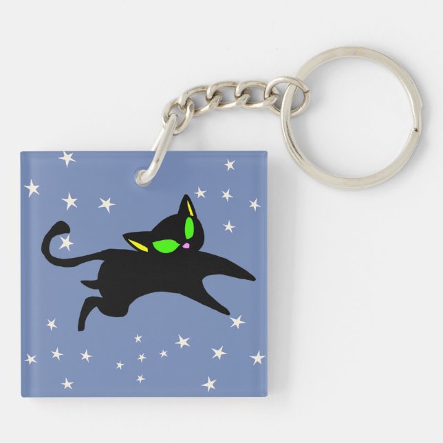 13 Irving the Black Kitties Jumping Magic Key Ring (Back)