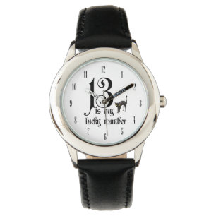 13 is my Lucky Number with Black Cat Watch