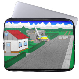 13" Laptop pocket streets and house Sleeve