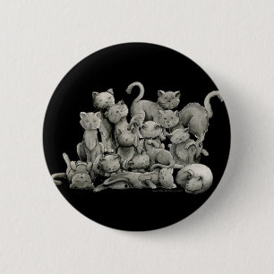 13 Lucky Black Cats Button