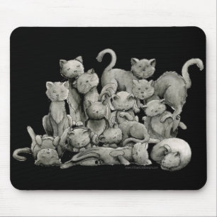 13 Lucky Black Cats Mousepad