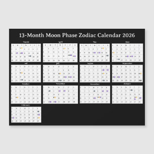 13-Month Moon Phase Zodiac 2026 Calendar