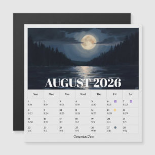 13-Month Moon Phase Zodiac august Calendar