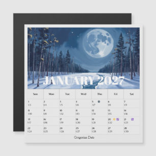 13-Month Moon Phase Zodiac january Calendar