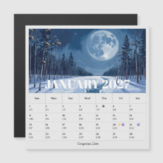 13-Month Moon Phase Zodiac january Calendar