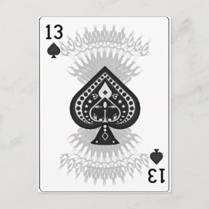 13 of Spades: Playing Card: Postcard