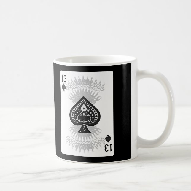 13 of Spades: Poker Card: Coffee Mug: Black Jack Coffee Mug (Right)