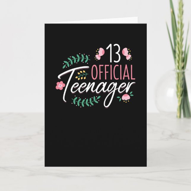 13 Official Teenager Girls Birthday Gift Card (Front)