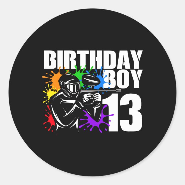 13 Paintball Py 13Th For Classic Round Sticker (Front)