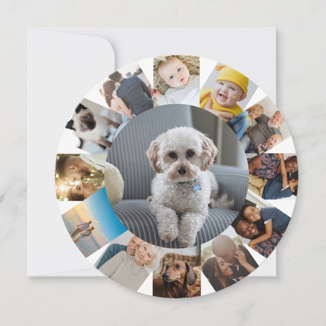 13 Photo Collage Personalised Holiday Card (Front)