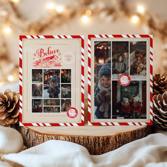 13 Photo Polar Express Christmas Ticket Holiday Card (Creator Uploaded)