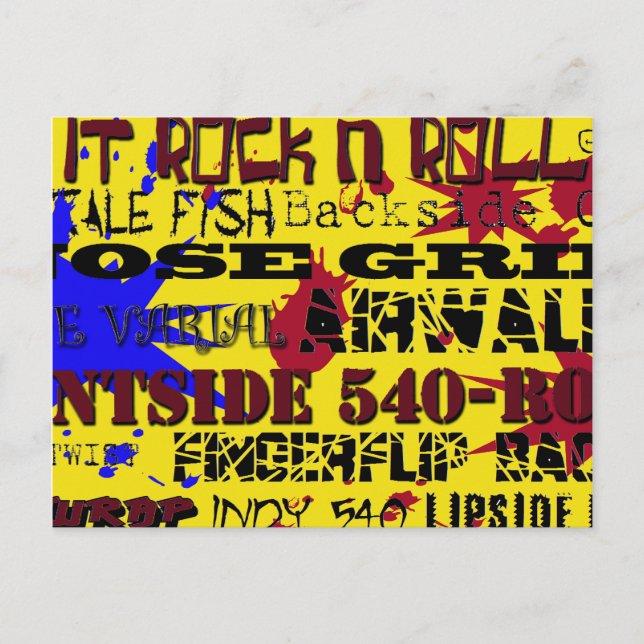 13.Popular Skateboard Trick Names Postcard (Front)