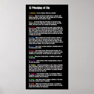 13 Principles of Life Poster