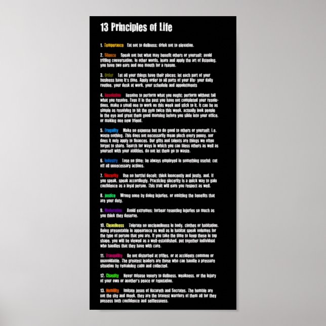 13 Principles of Life Poster (Front)