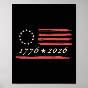 13-star Betsy Ross American Us Flag 4th Of July Di Poster