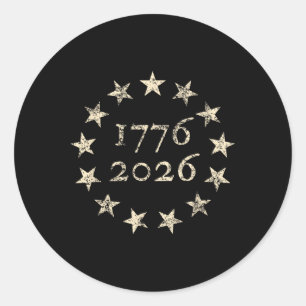 13-star Betsy Ross Flag 250 4th Of July 2026 Distr Classic Round Sticker
