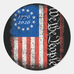 13-star Ross Flag We The People 1776 250 Vintage G Classic Round Sticker