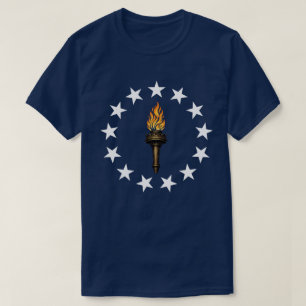  13 Stars Liberty Flame  T-Shirt