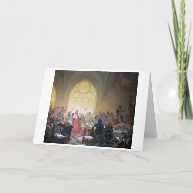 #13 The Hussite King Jiri of Podebrady, Mucha Card (Front)