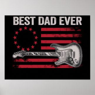 13 Vintage Betsy Ross Guitar Dad Family Matching Poster