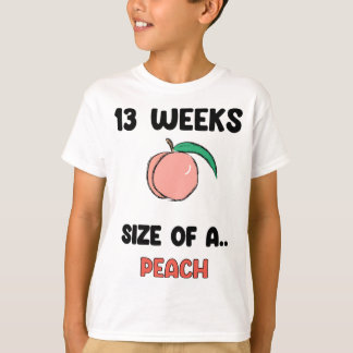 13 Weeks of Pregnancy - Cute Retro Fruit of Peach  T-Shirt