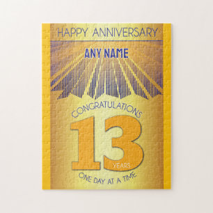 13 Year AA 12 Step Anniversary Personalised Jigsaw Puzzle