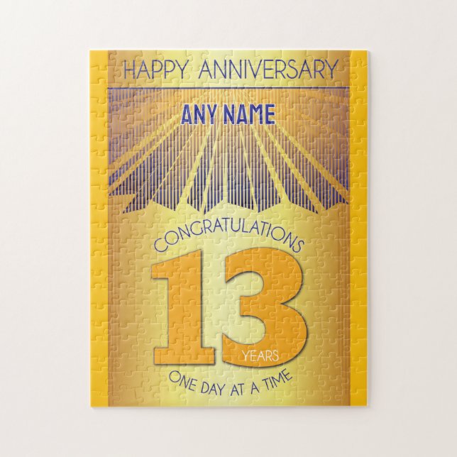13 Year | AA 12 Step Anniversary Personalised Jigsaw Puzzle (Vertical)