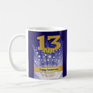 13 Year CUSTOM Recovery Anniversary Bold Numeral Coffee Mug