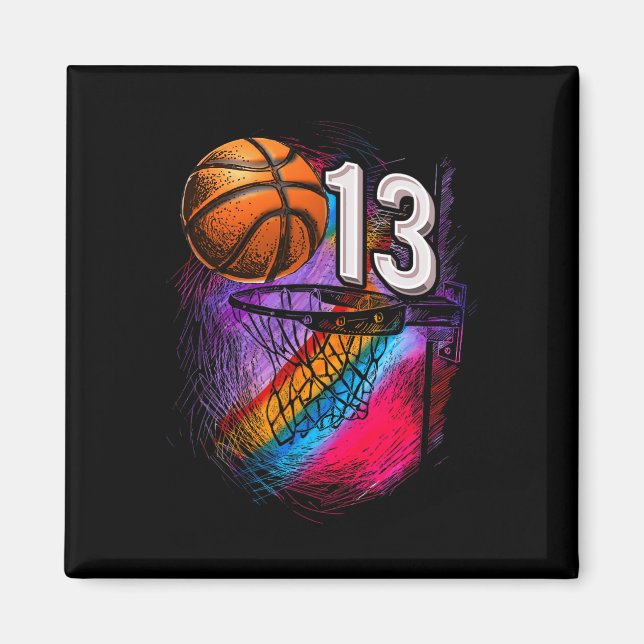 13 Year Old 13th Birthday Basketball Official Teen Magnet (Front)
