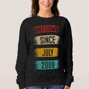 13 Year Old Awesome Since July 2009 13rd Birthday Sweatshirt
