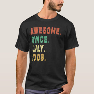 13 Year Old Awesome Since July 2009 13th Birthday T-Shirt