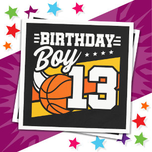 13 Year Old Basketball Party 13th Birthday Boy Napkin