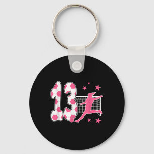 13 Year Old Birthday Soccer Lover 13th Soccer Them Key Ring