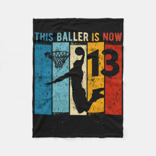 13 Year Old Bysketbyll 13th Birthday Boy  Fleece Blanket