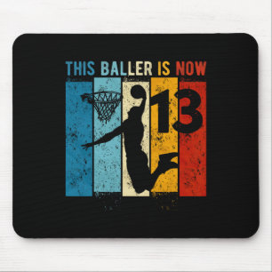 13 Year Old Bysketbyll 13th Birthday Boy Mouse Pad